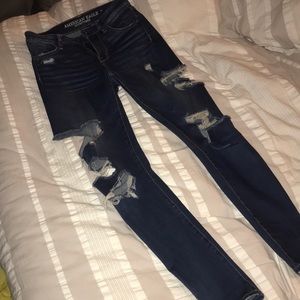 Dark wash ripped jeans
